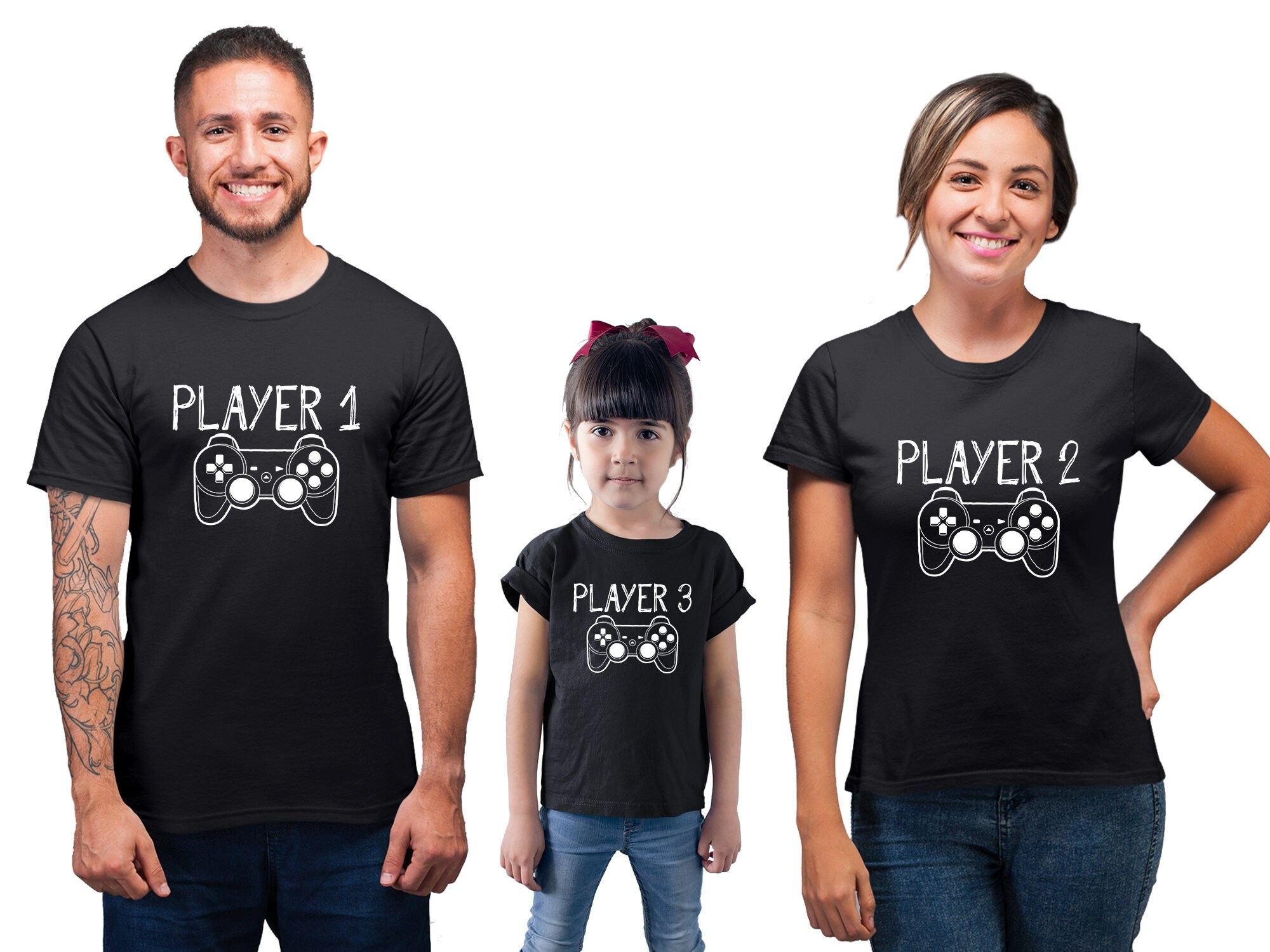 Family Outfits Matching Shirts Player 1 Player 2 Player 3 Etsy