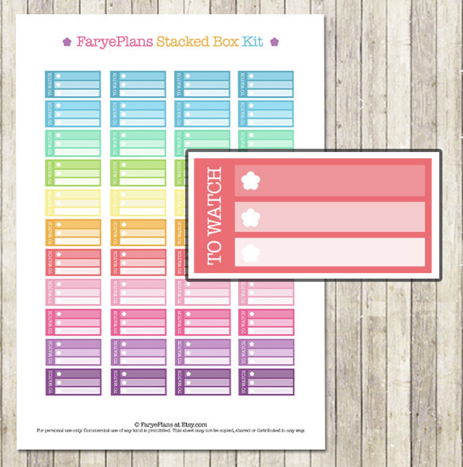 Small to Watch Ombre Checklist Printable Stickers for Erin Condren ...