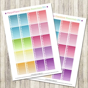 Checklist ombre full box printable planner stickers for Erin Condren Lifeplanner, Filofax, Happy Planner, scrapbooking / INSTANT DOWNLOAD