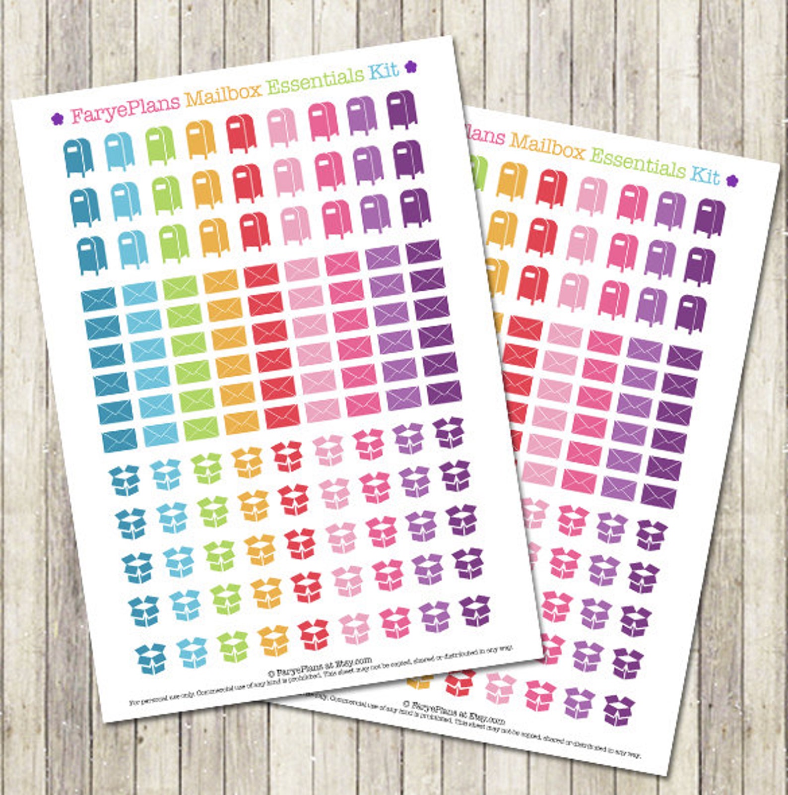Mailbox Package Icons Printable Planner Stickers for Erin | Etsy