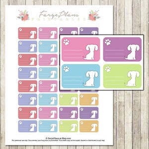 Pet dog lovers halfbox printable planner stickers for Erin Condren Lifeplanner, Filofax, Happy Planner, scrapbooking / INSTANT DOWNLOAD