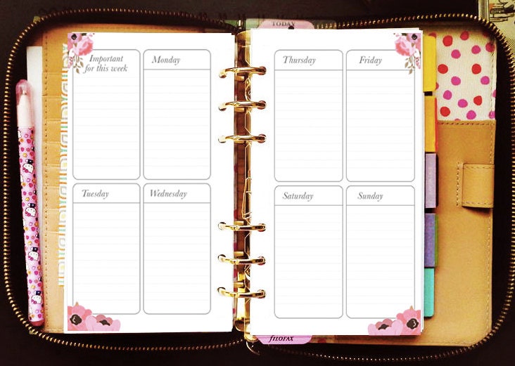  A5 Size Planner Recipe Inserts, A5 Size Meal Planning Inserts  Fits with Kate Spade A5, Louis Vuitton GM, Carpe Diem, Color Crush, Filofax  (Planner Sold Separately) : Handmade Products