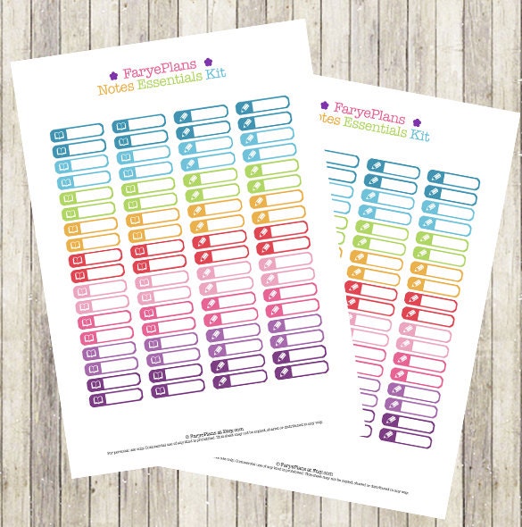 Study Notes Label Notes / study icon labels printable planner stickers for Erin | Etsy