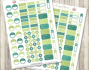 March payday /  bill printable planner stickers for Erin Condren Lifeplanner, Filofax, Happy Planner, scrapbooking / INSTANT DOWNLOAD