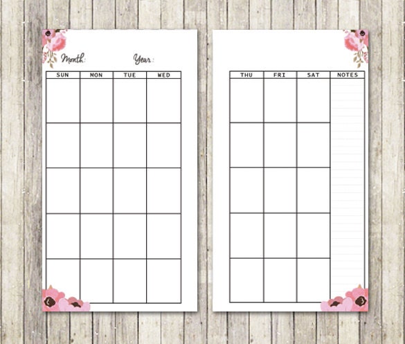 Printable planner inserts personal monthly for Kate Spade | Etsy