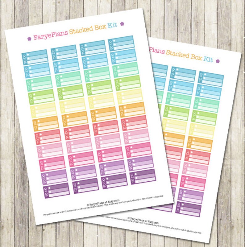 Small to do ombre checklist printable stickers for Erin Condren Lifeplanner, Filofax, Happy Planner, scrapbooking / INSTANT DOWNLOAD image 2