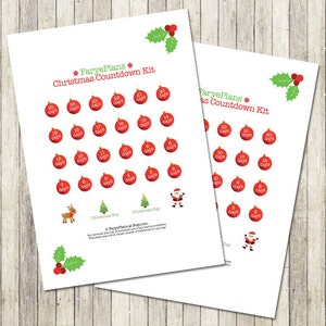 Weihnachten Countdown Sticker Kit printable PDF für Erin Condren Lifeplanner, Happy Planner, ... / Instant Download