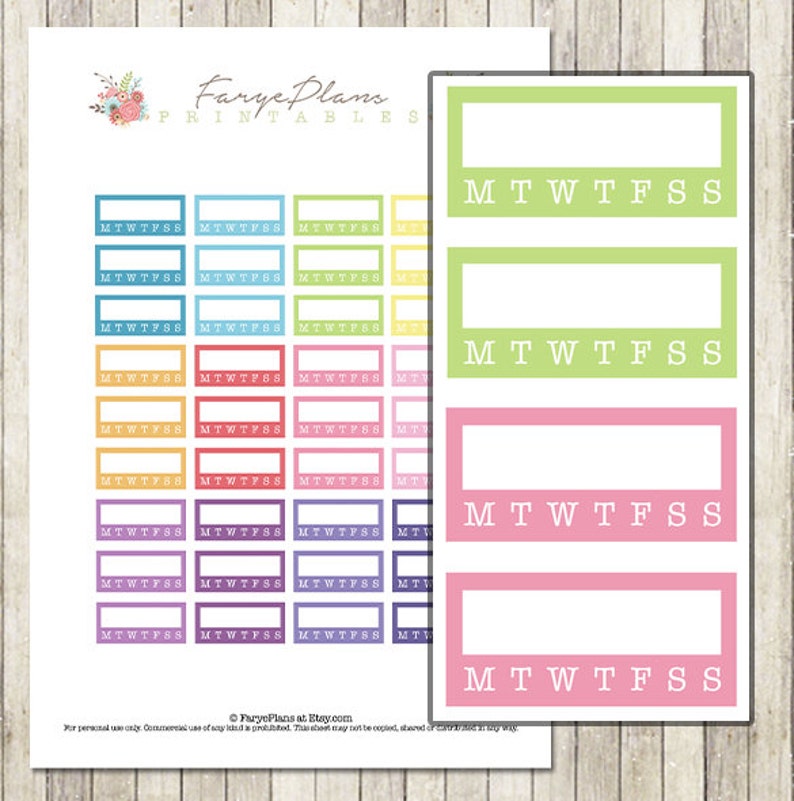 Stackable Daily Habits Sidebar Printable Planner Stickers for | Etsy