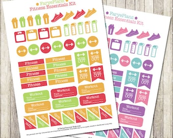 Fitness printable planner stickers / gym stickers for Erin Condren Lifeplanner, Filofax, Happy Planner, scrapbooking / INSTANT DOWNLOAD