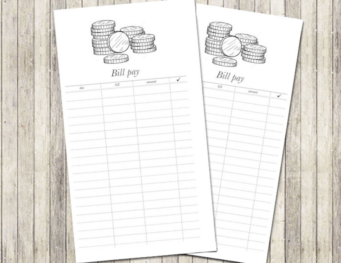 Printable planner inserts personal bill pay budget for Kate | Etsy