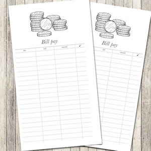 Printable Planner Inserts Personal Bill Pay Budget for Kate Spade ...