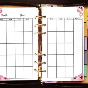 Printable planner inserts personal monthly for Kate Spade Wellesley, Kikki K, Filofax, Webster Pages / INSTANT DOWNLOAD