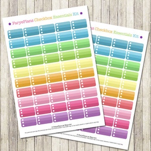 Checklist ombre halfbox printable planner stickers for Erin Condren Lifeplanner, Filofax, Happy Planner, scrapbooking / INSTANT DOWNLOAD