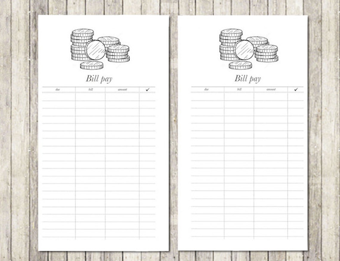 Printable planner inserts personal bill pay budget for Kate | Etsy