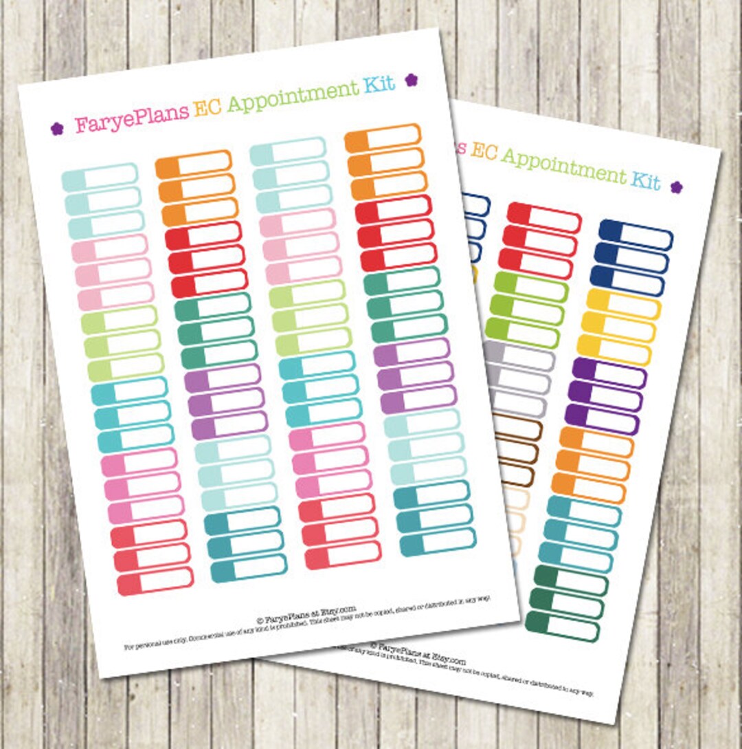 EC Colored Appointment Printable Planner Stickers for Erin Condren ...