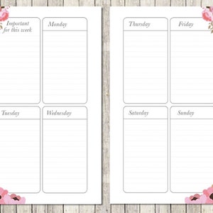 Printable Planner Inserts Personal Vertical Weekly for Kate Spade ...