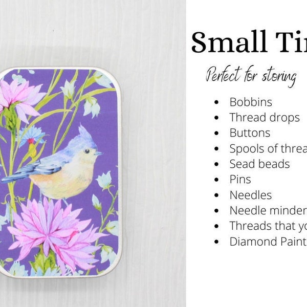 Bird storage case for cross stitch, embroidery, needlepoint, sewing or diamond painting