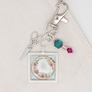 Puxador de zíper para ponto cruz/bordado/mini chaveiro de tesoura/chaveiro charmoso