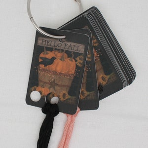 Fall pumpkin and raven thread drops/ thread cards/ flss holders for embroidery floss (set of 20)