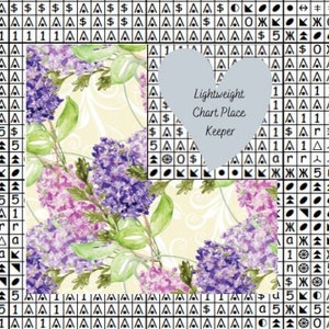 Garde-boue pour diagramme lilas/ aide-mémoire/ marqueur de carte/ marqueur de motif/ gardien de carte pour point de croix