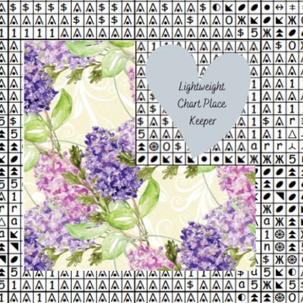 Lilac chart place keeper/ pattern helper/ chart marker/ pattern marker/ chart minder for cross stitch