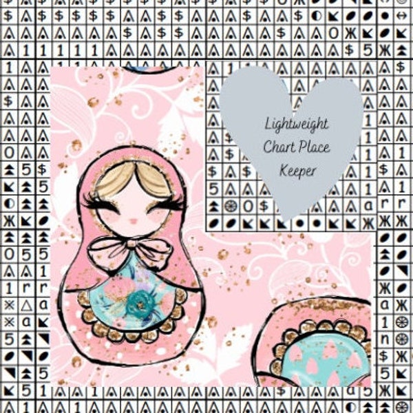 Russian doll / Matryoshka chart place keeper for cross stitch