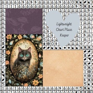 Kattenkaartplaatshouder/patroonhulp/kaartmarkering/patroonmarkering/kaarthulp voor kruissteek