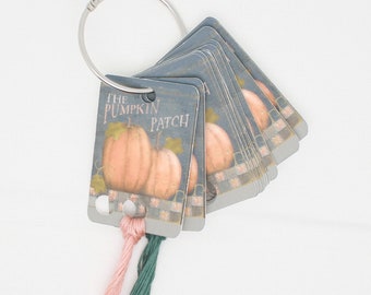 Gotas de hilo de parche de calabaza de otoño / tarjetas de hilo / soportes de flss para hilo de bordar (conjunto de 20)