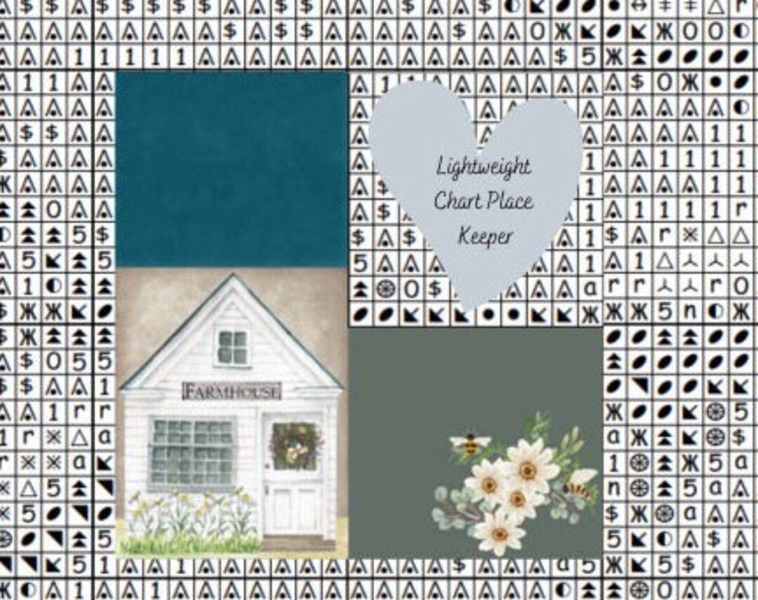 Pattern Keeper Chart Farmhouse Chart Place Keeper/ Pattern Helper/ Chart Marker/ Pattern ...