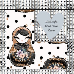 Russian doll / Matryoshka chart place keeper for cross stitch