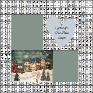 Kerststad kaartplaatshouder / patroonhulp / kaartmarkering / patroonmarkering / kaarthulp voor kruissteek