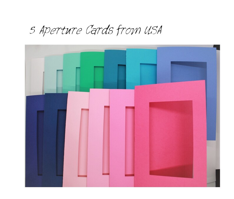 5 pick your color blank Aperture Cards with envelopes from USA Etsy
