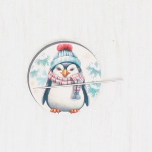 Winter penguine needle minder/cover minder for cross stitch/embroidery/needlepoint/diamond painting