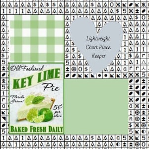 Key Lime taartdiagram place keeper/ patroonhulp/ kaartmarkering/ patroonmarkering/ telpatroonhulp voor kruissteek