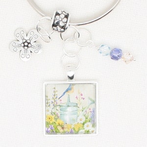 Welcome Spring Floss Ring / thread drop/ thread keeper for cross stitch or embroidery floss