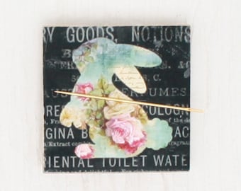 Bunny needle minder/cover minder for cross stitch/embroidery/needlepoint/diamond painting