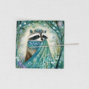 Winter Animals - Raccoon needle minder/cover minder for cross stitch/embroidery/needlepoint/diamond painting