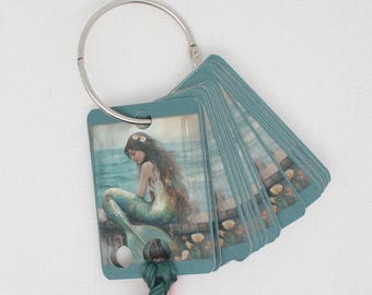Mermaid thread drops/ thread cards/ flss holders for embroidery floss (set of 20)