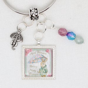 April Showers Floss Ring / thread drop/ thread keeper for cross stitch or embroidery floss