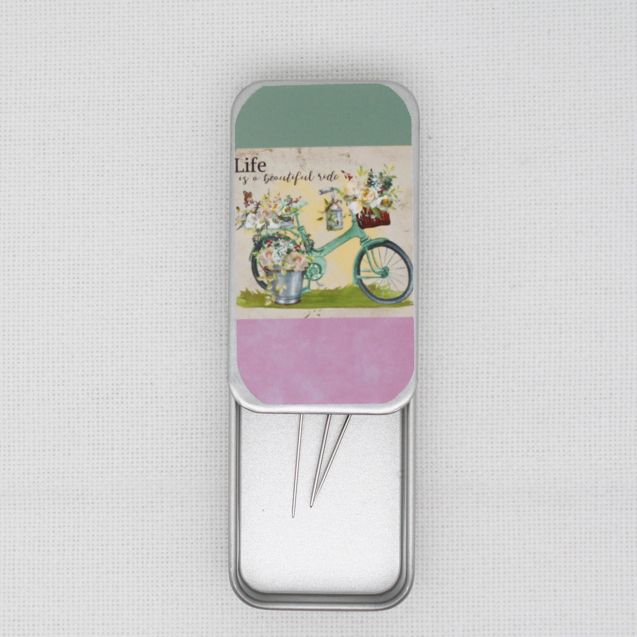 Life is a Beautiful Ride needle case/tin for cross stitch/embroidery/needlepoint/sewing