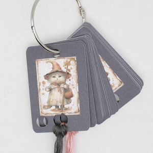 Witch Kitty thread drops/ thread cards/ flss holders for embroidery floss (set of 20)