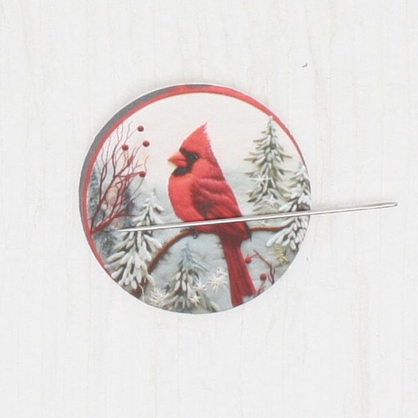 Red bird needle minder/cover minder for cross stitch/embroidery/needlepoint/diamond painting