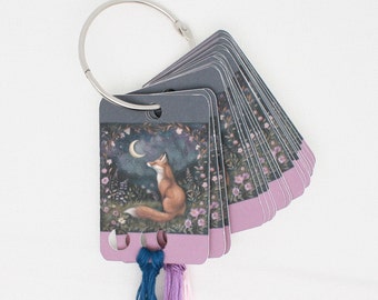 Night Fox thread drops/ thread cards/ flss holders for embroidery floss (set of 20)