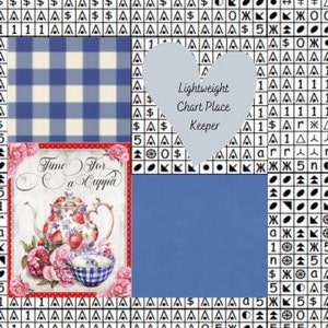 Cuppa tea kaartplaatshouder/patroonhulp/kaartmarkering/patroonmarkering/kaarthulp voor kruissteek