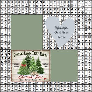 Tree Farm kaartplaatshouder / patroonhulp / kaartmarkering / patroonmarkering / kaarthulp voor kruissteek