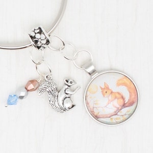 Squirrel Floss Ring / thread drop/ thread keeper for cross stitch or embroidery floss