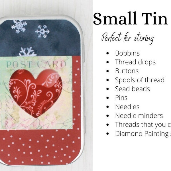 Valentine storage case for cross stitch, embroidery, needlepoint, sewing or diamond painting