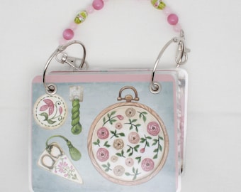 Kit Point De Croix Colonial "Bouquet" - Motif Magazine + Toile Lin + Fils - Occasion