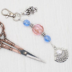 Portaforbice - Sea Shell scissor fob / cerniera tirare / charm del telefono / charm della borsa / charm planner / portachiavi