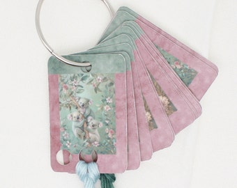 Koala and bird thread drops/ thread cards/ flss holders for embroidery floss (set of 20)